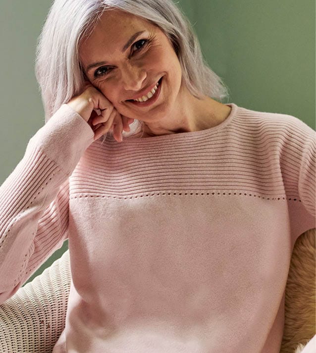 Cashmere Merino Rib Yoke Pointelle Sweater