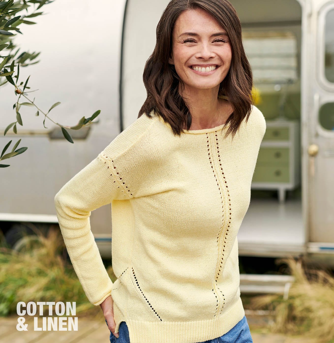 Boat Neck Jumper With Centre Front Detail