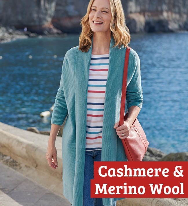 Cashmere Merino Long Ribbed Cardigan