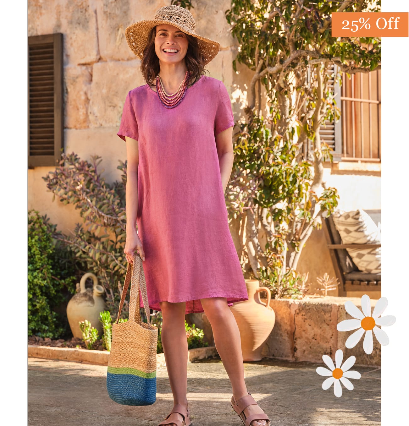 Simple Linen Curved Hem Tunic