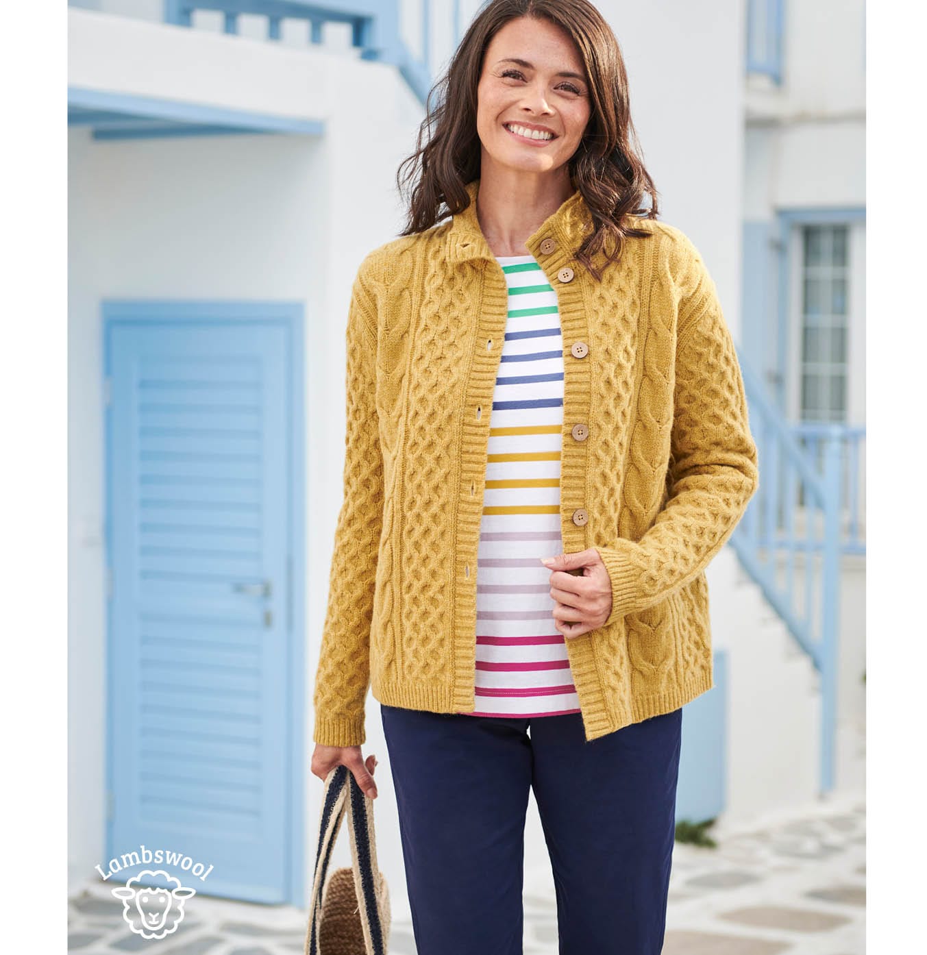 Lambswool Cable Cardigan