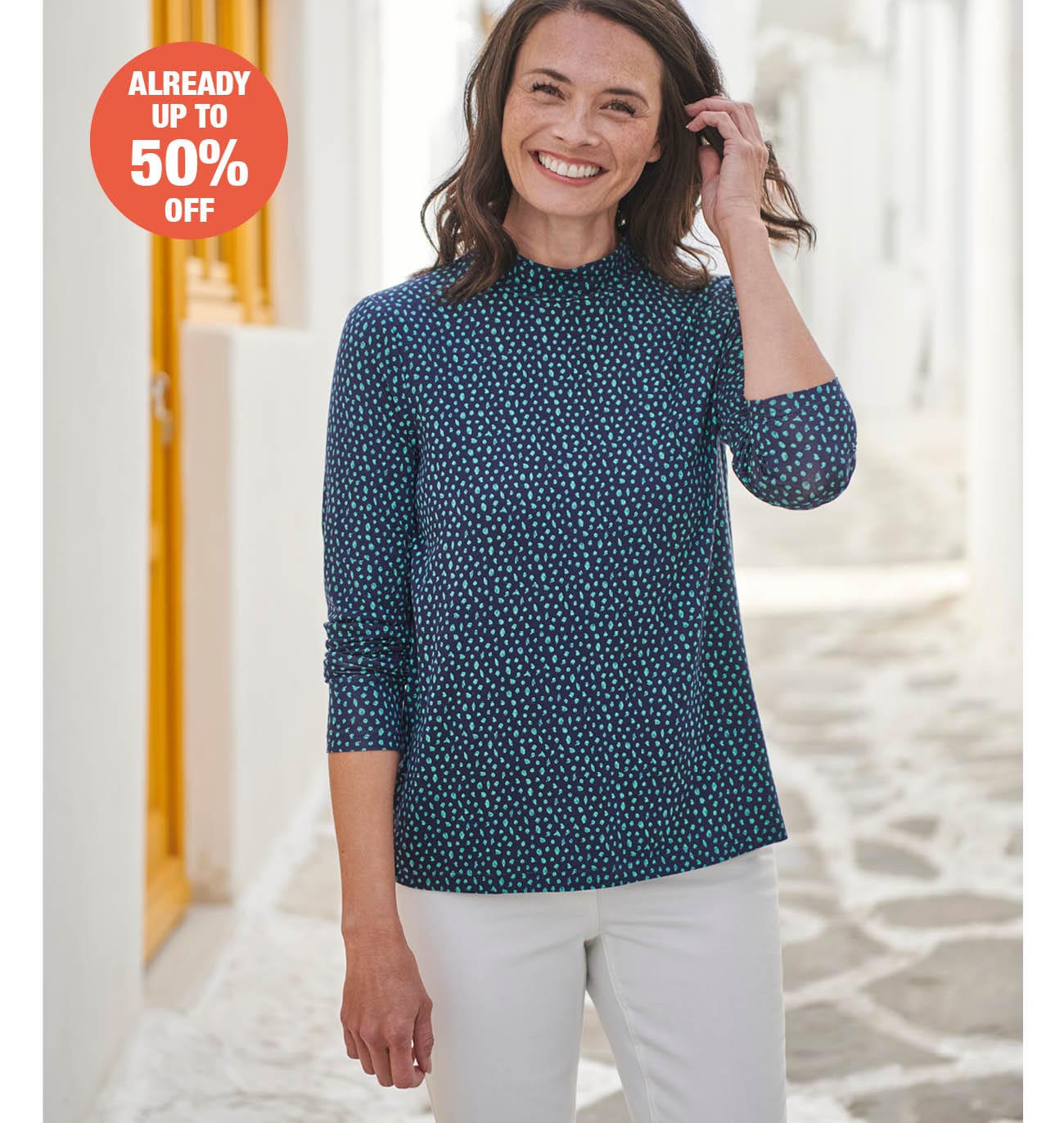 Eco Viscose Relaxed Turtle Neck Top