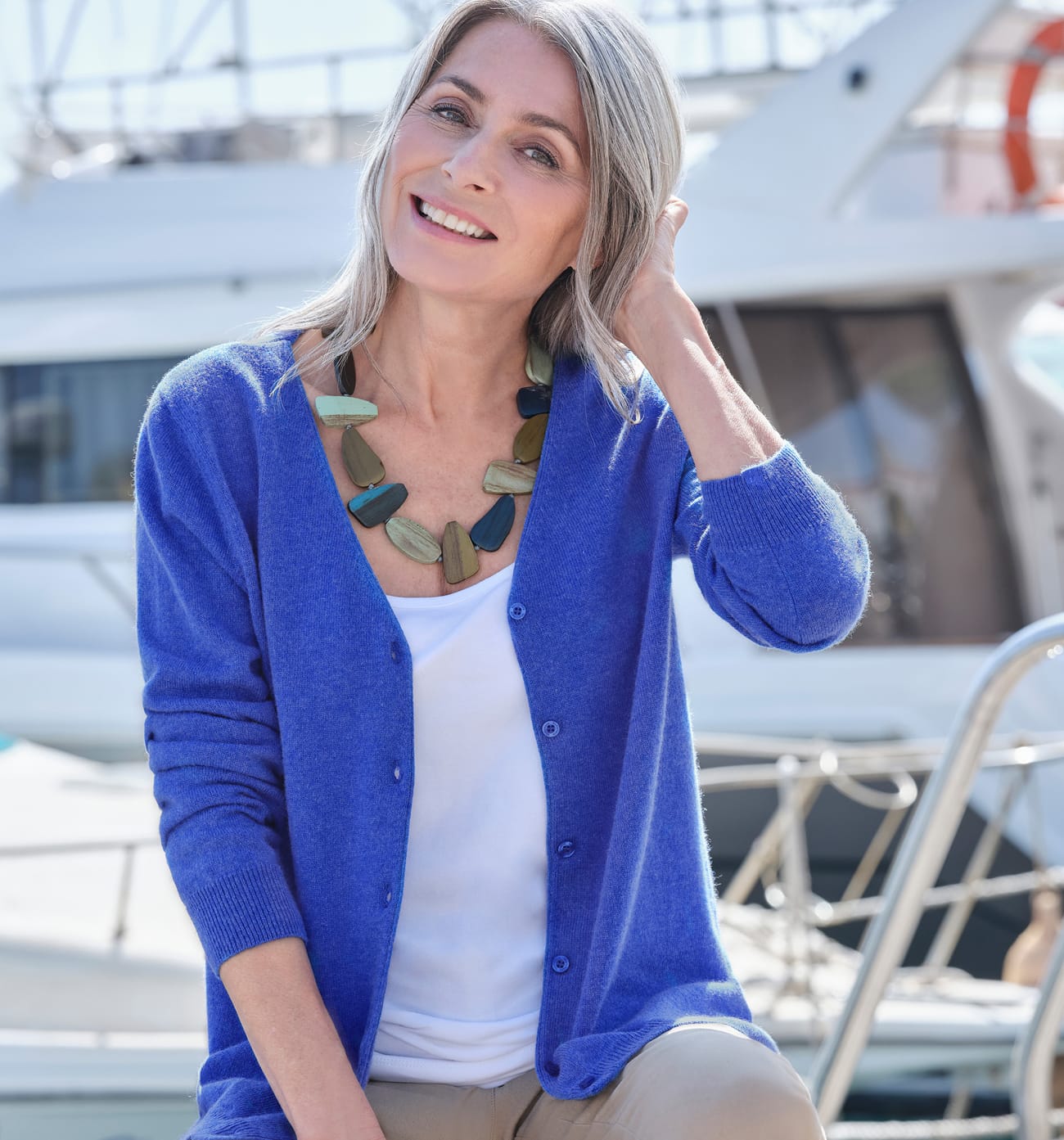 Cashmere Merino Classic V Neck Cardigan