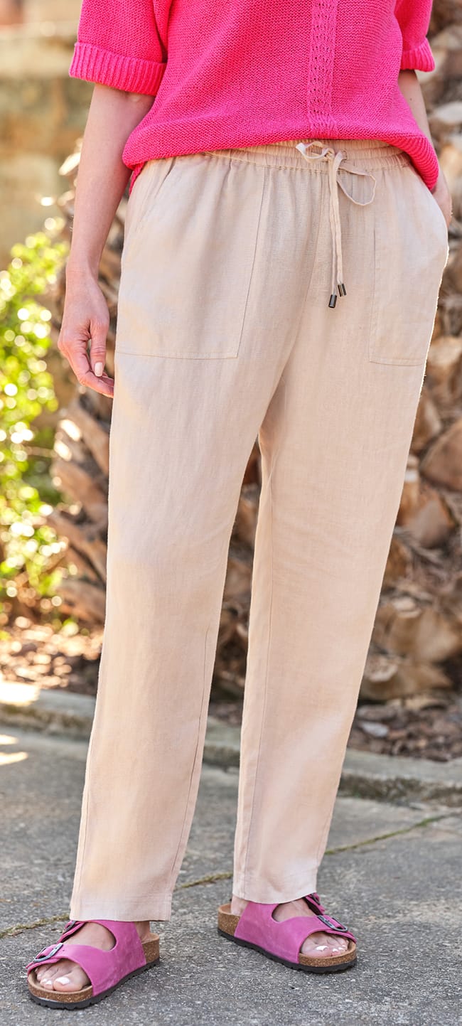 Linen Tapered Leg Trouser