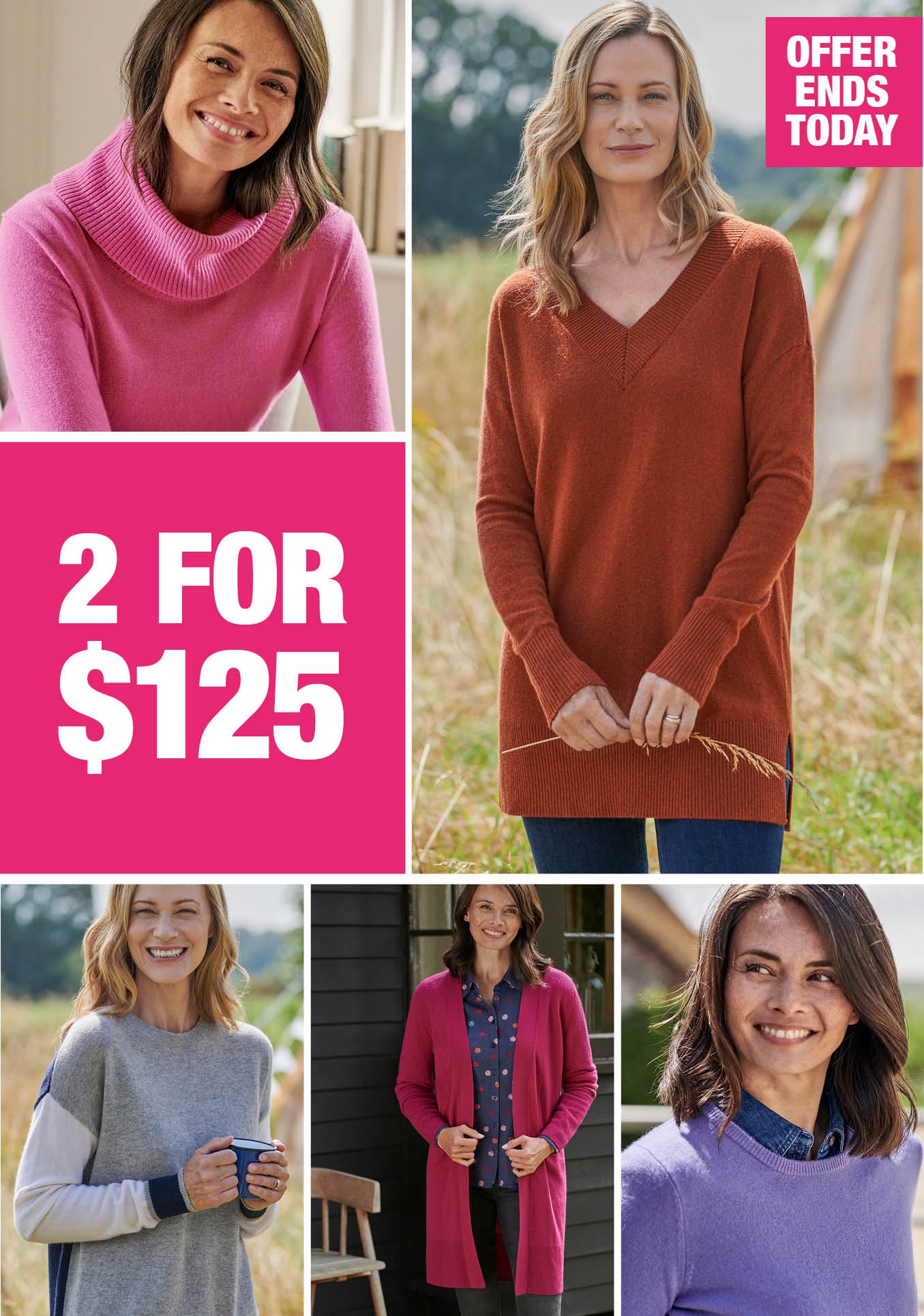 2 for $125 Cashmere & Merino Offer