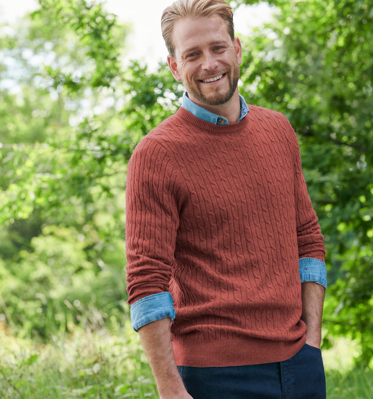 Cashmere and Merino Cable Sweater