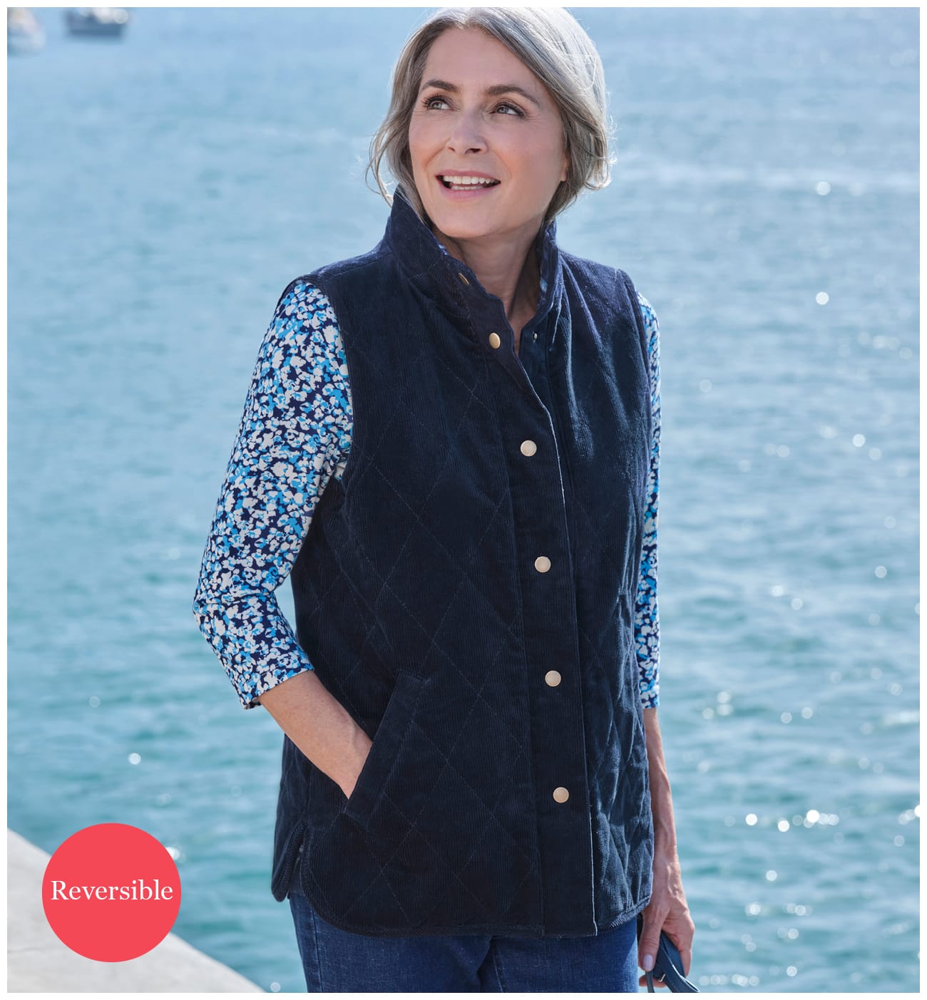 Soft Quilted Reversible Cord Vest