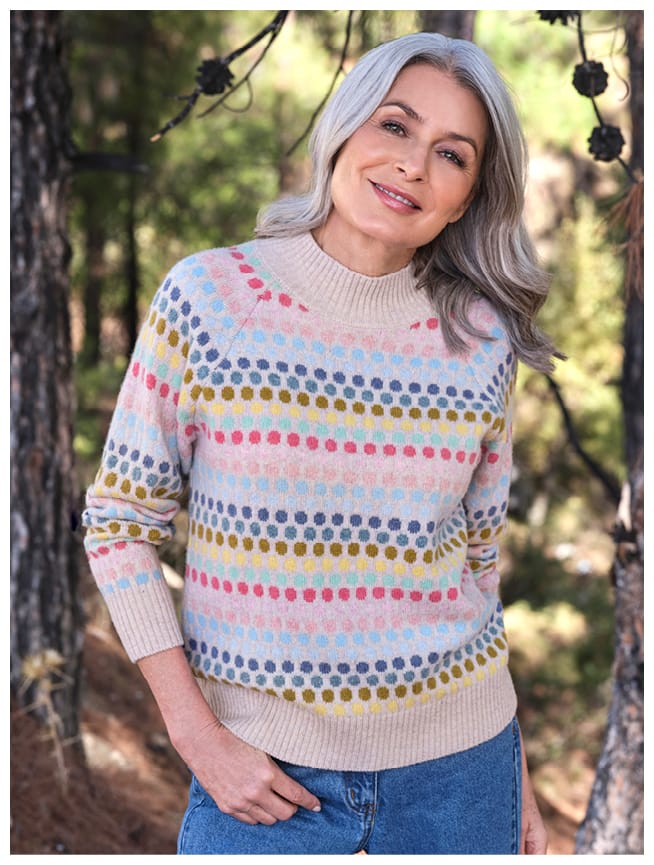 Multi Spot Pastel Sweater