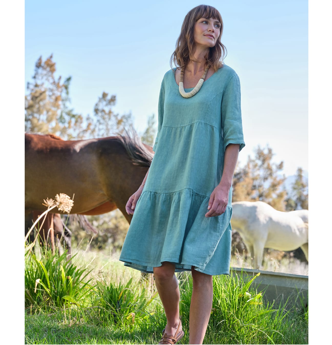 Linen Tiered Dress