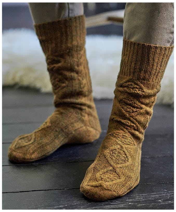 Mens Lambswool Cable Socks