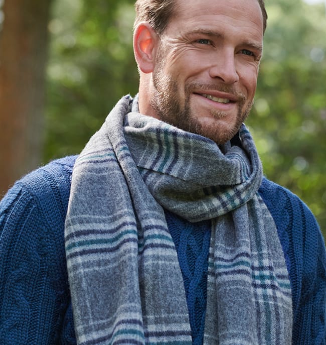 Mens Check Woven Scarf