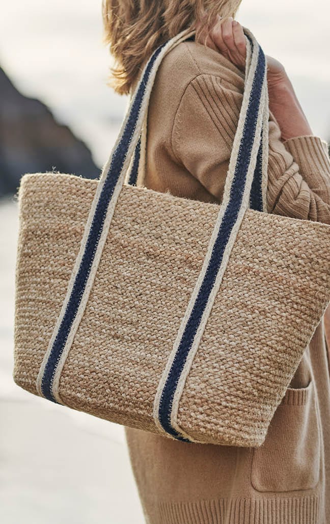 Long Handle Jute Tote Bag