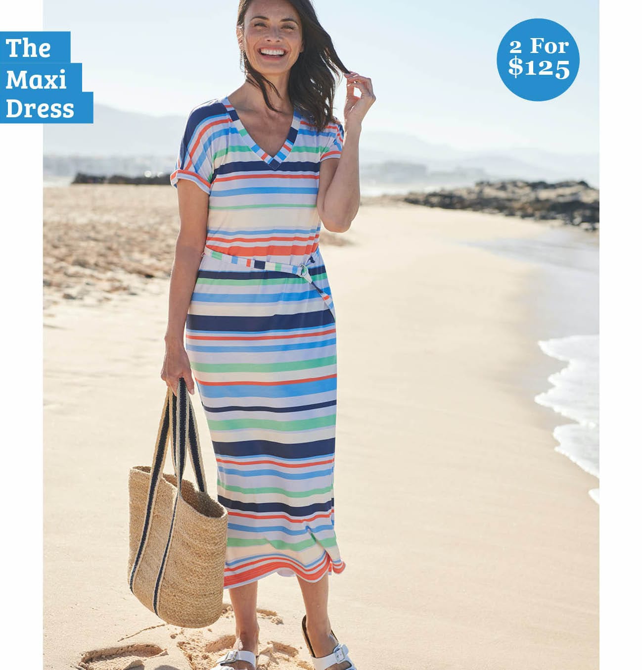 Belted V Neck Maxi Dress