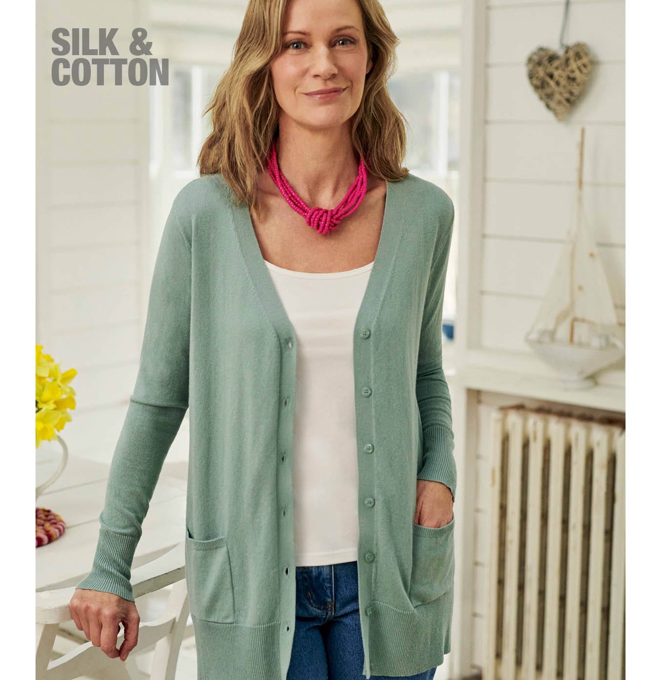 Silk and Cotton Long Cardigan