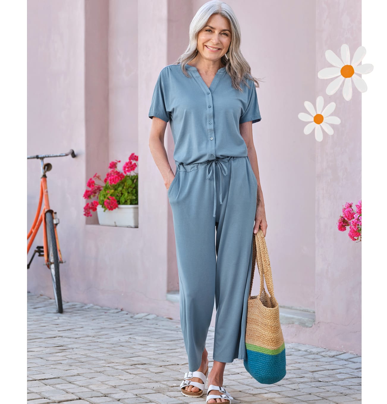 Button Through Jumpsuit