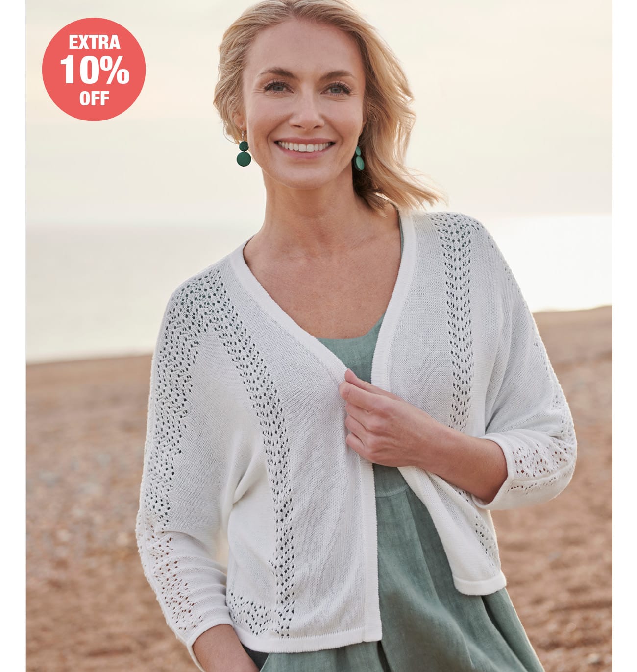 Edge To Edge Pointelle Cardigan