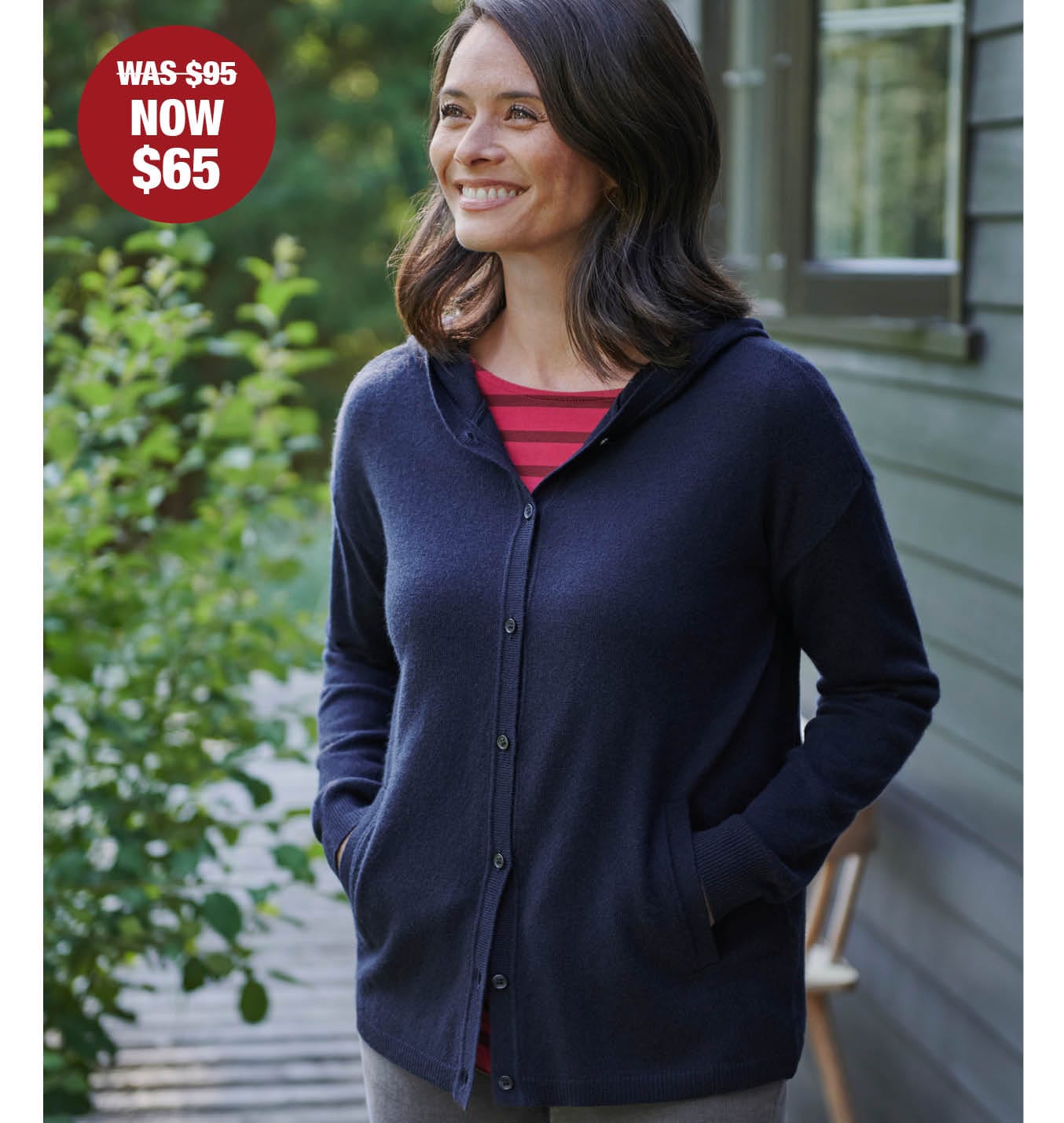 Cashmere Merino Hooded Cardigan