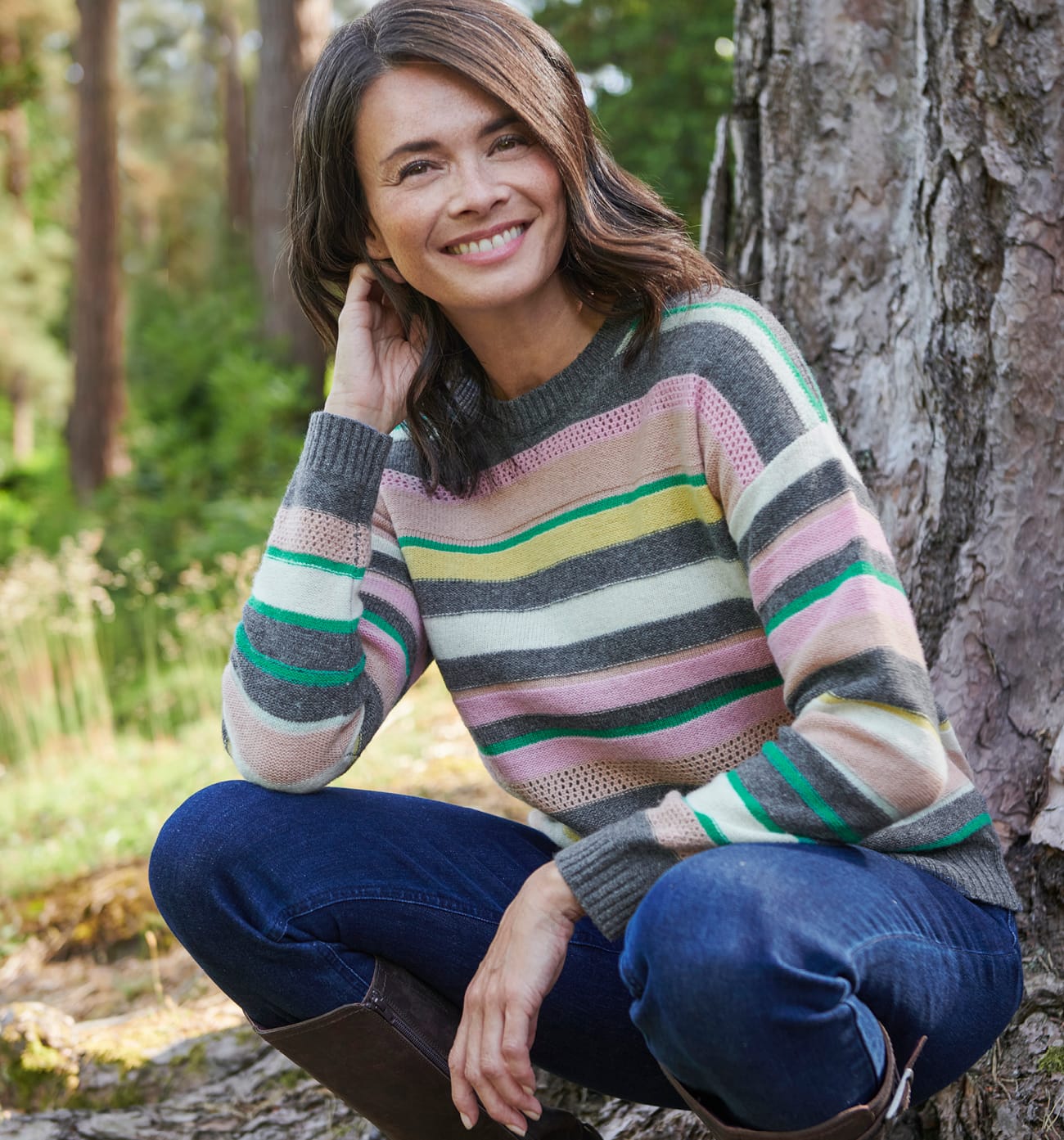 Textured Multi Stripe Sweater