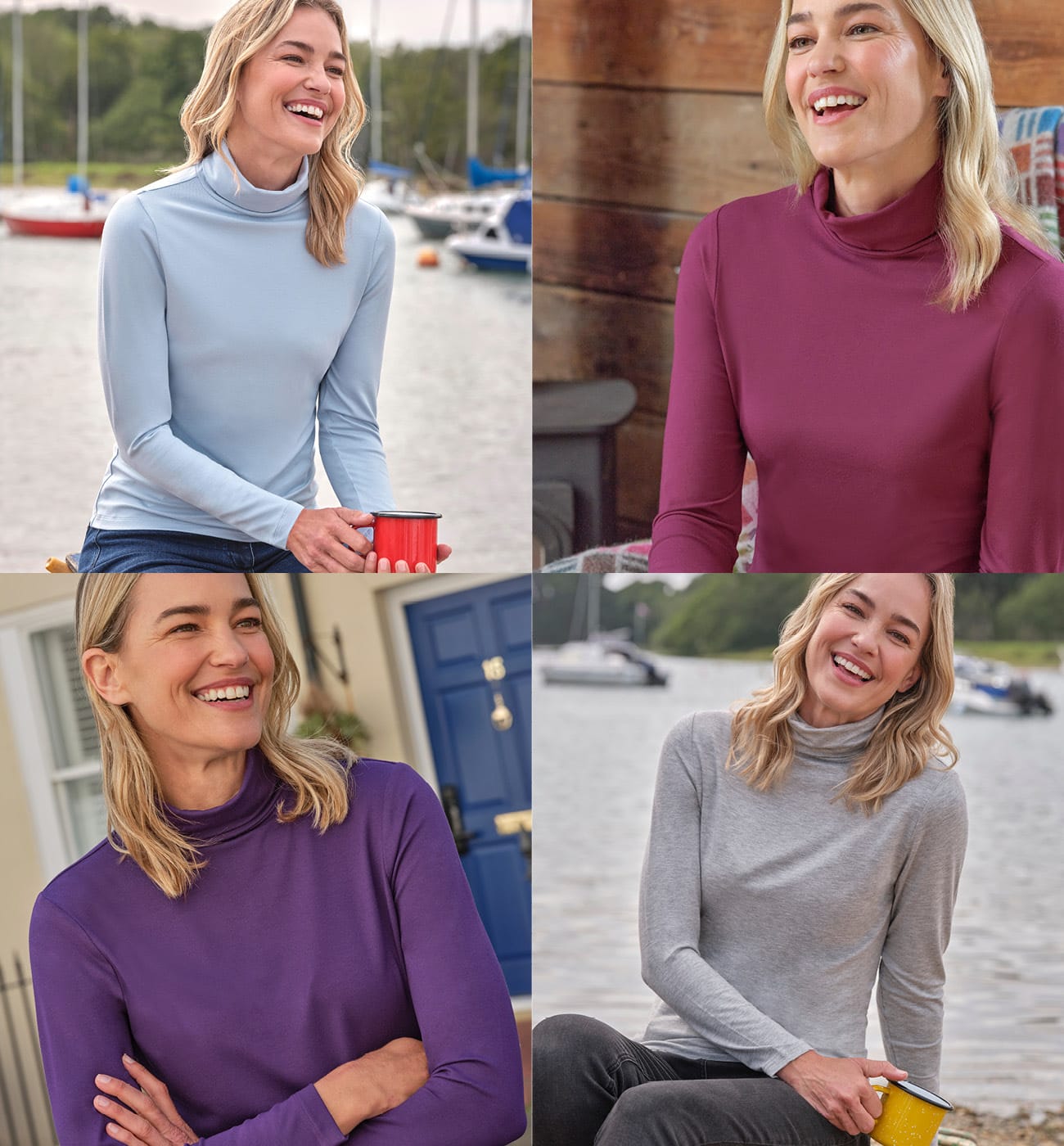 Jersey Slim Turtle Neck Top