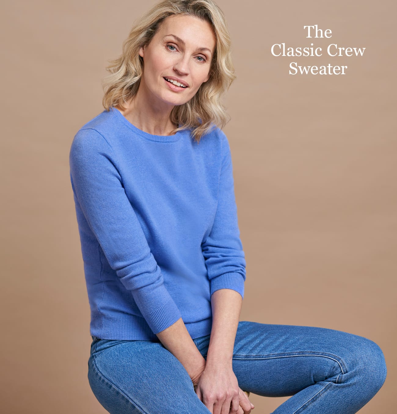 Cashmere and Merino Crew Neck Knitted Sweater