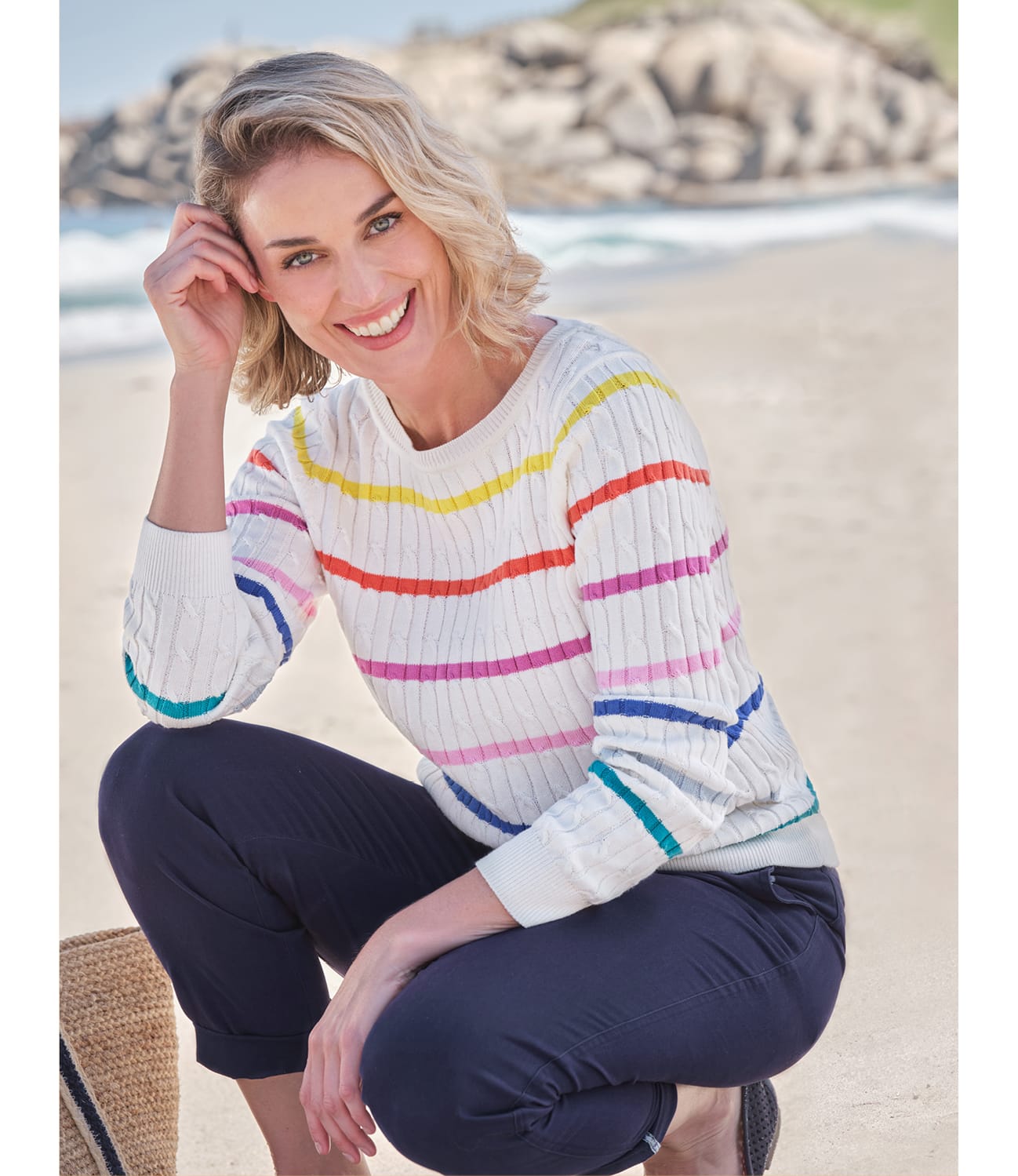 Cable Stripe Sweater