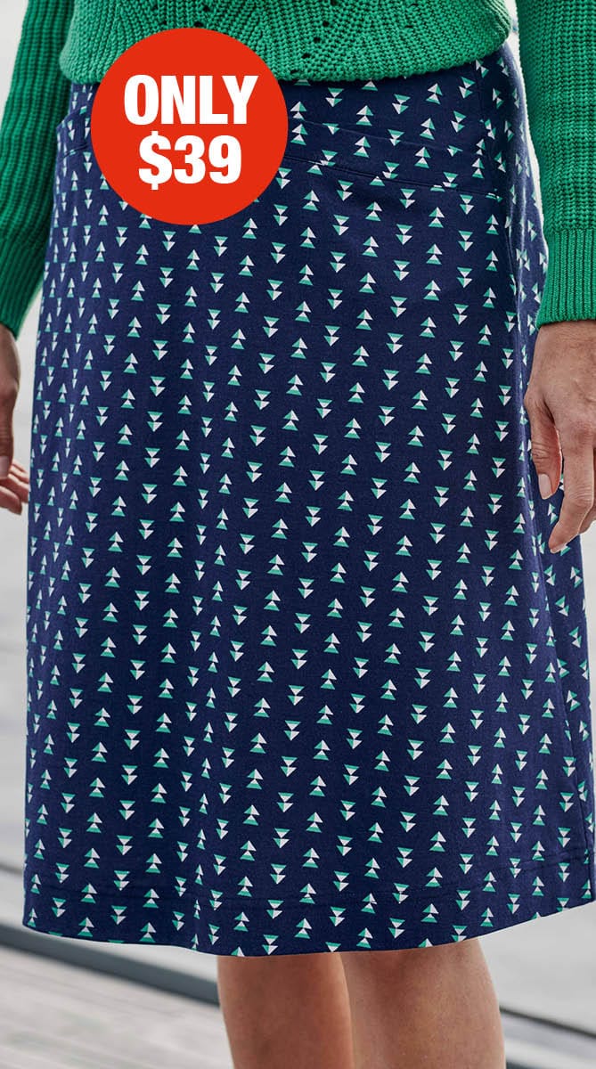 A Line Pocket Detail Skirt