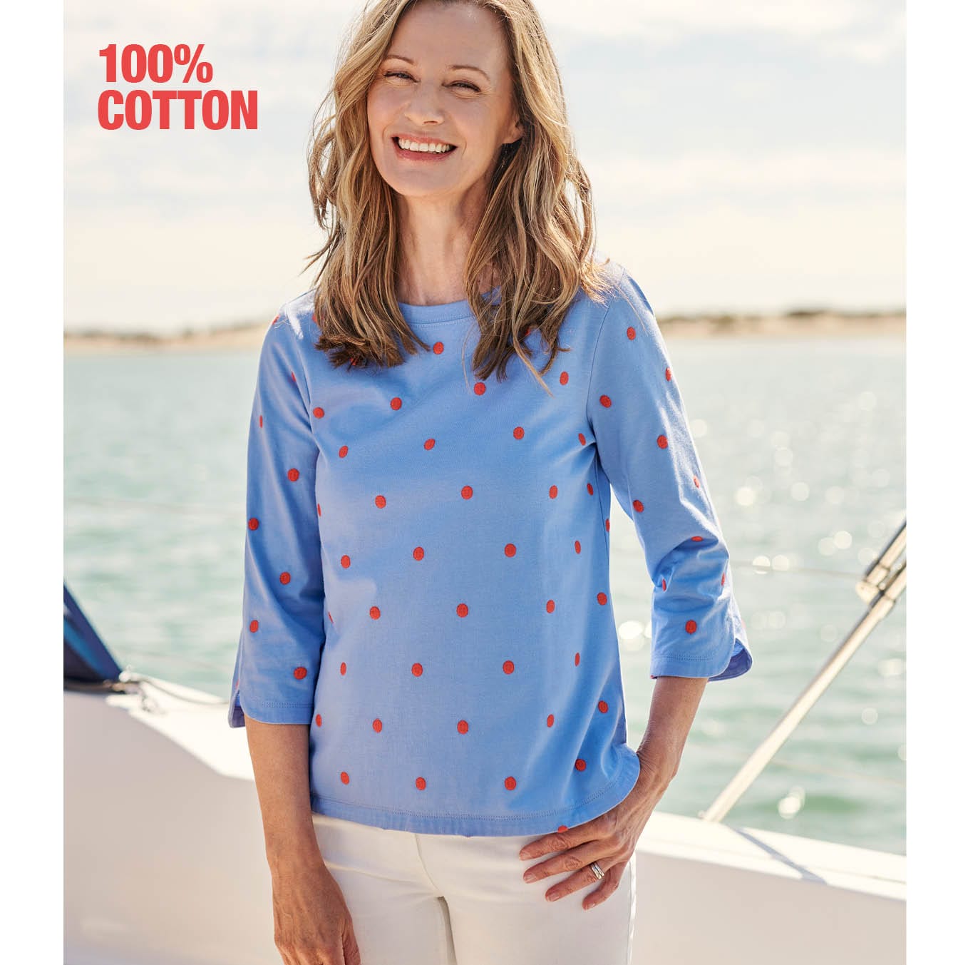 Embroidered Spot Top