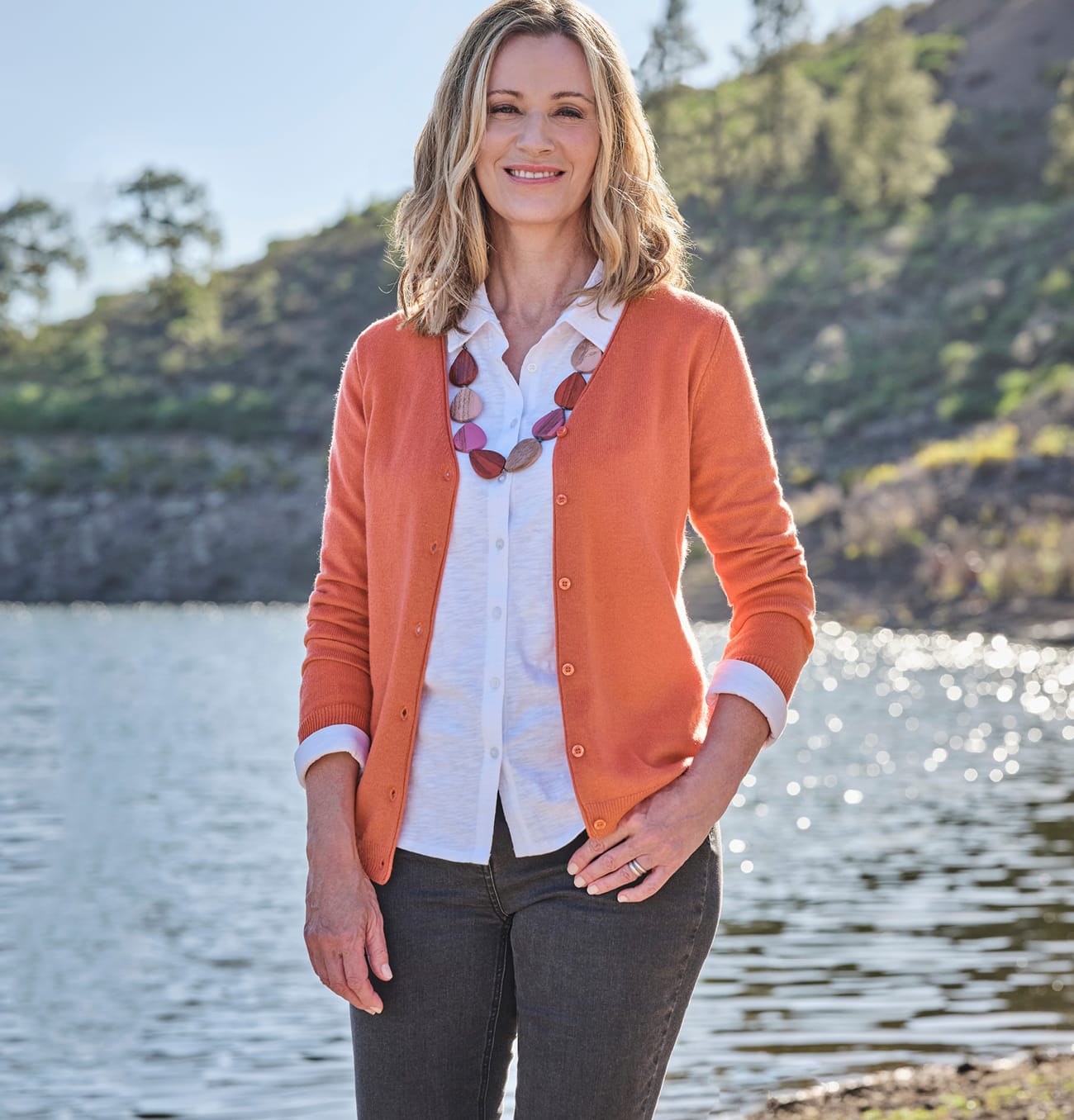 Cashmere Merino Classic V Neck Cardigan