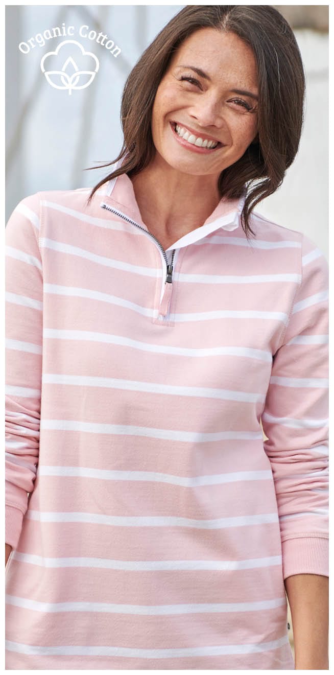 Organic Cotton Half Zip Sweatshirt