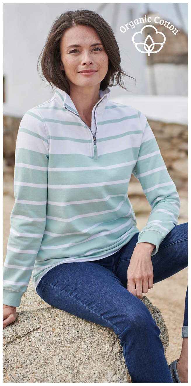 Organic Cotton Half Zip Sweatshirt