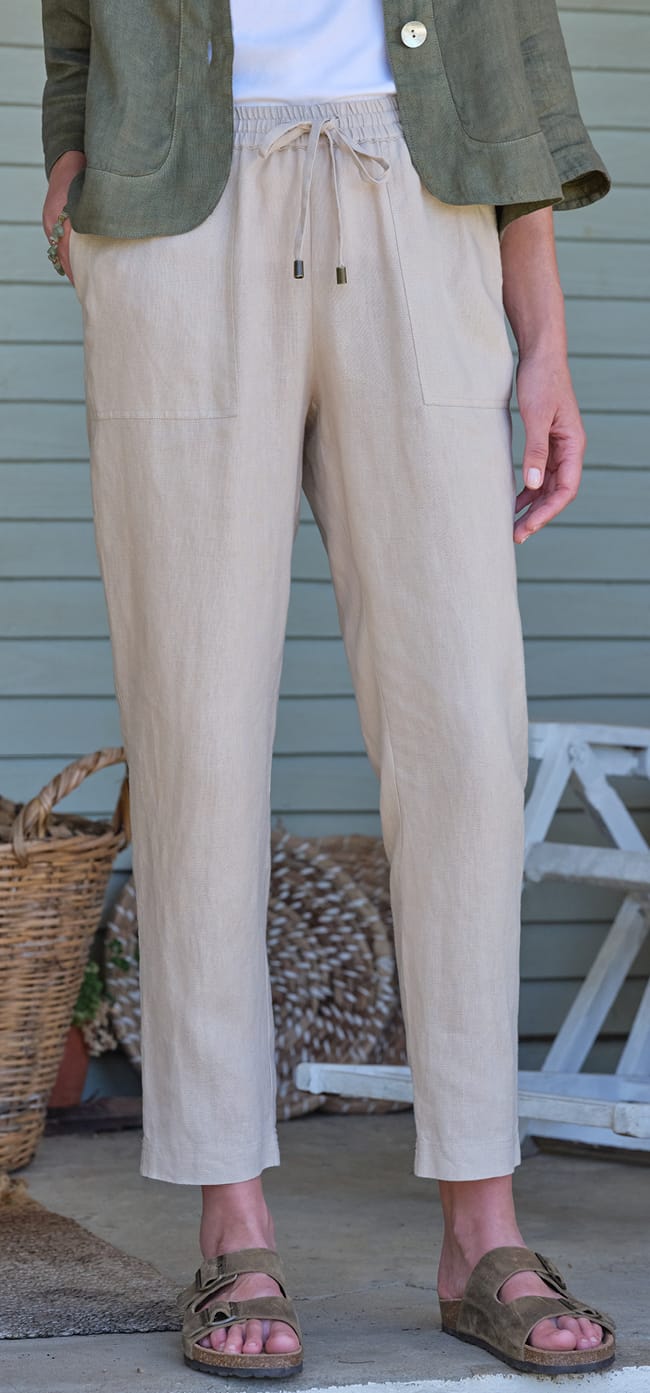 Linen Tapered Leg Trouser