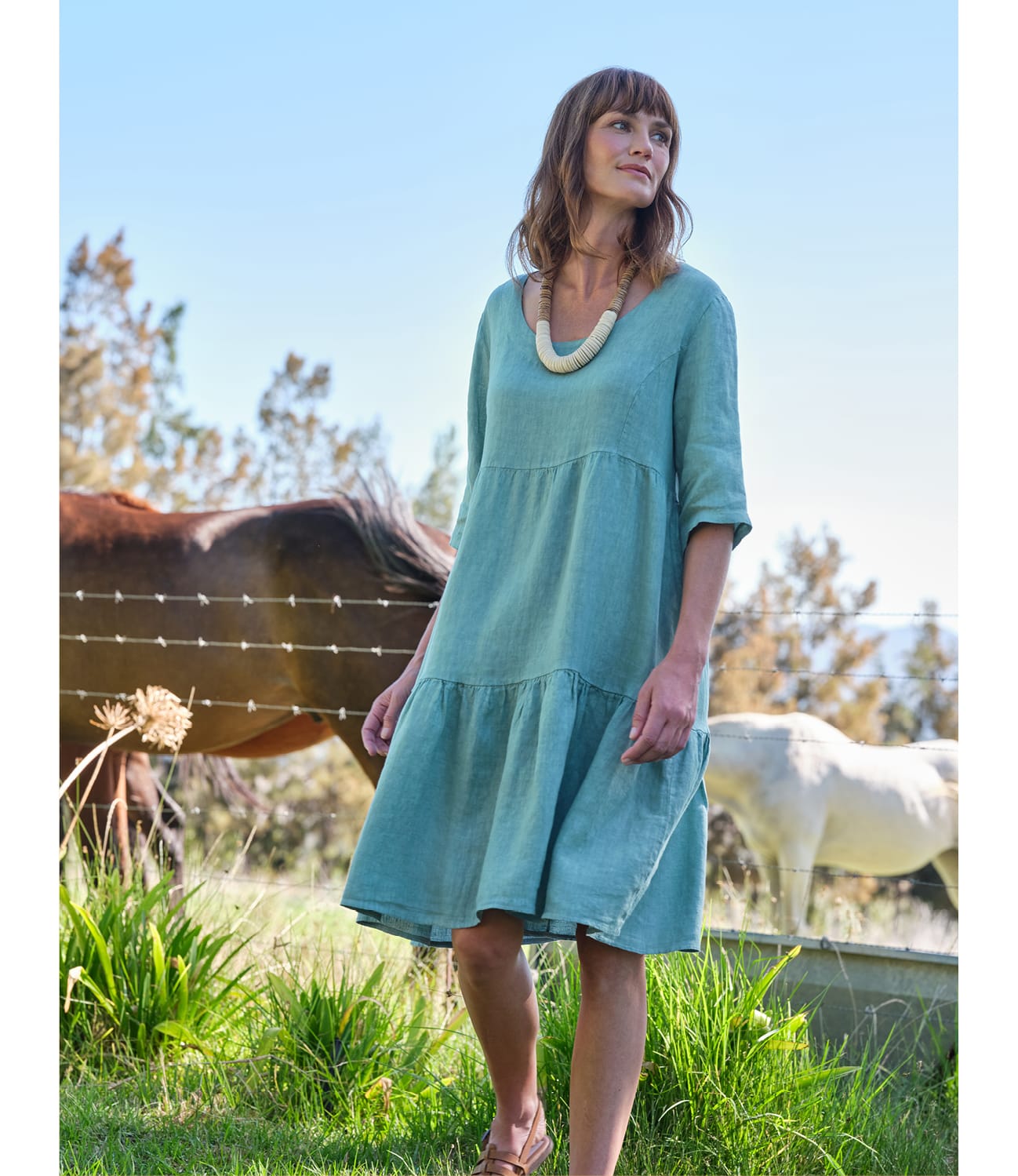 Linen Tiered Dress