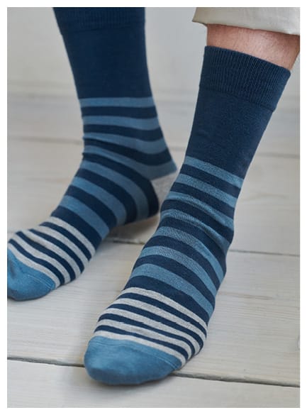 Mens Variegated Stripe Bamboo Sock