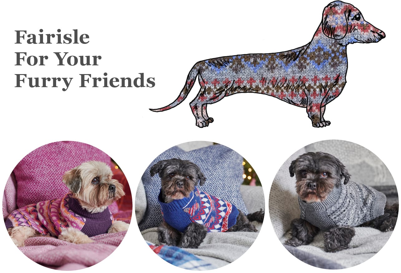 Lambswool Fairisle Knit Dog Sweater