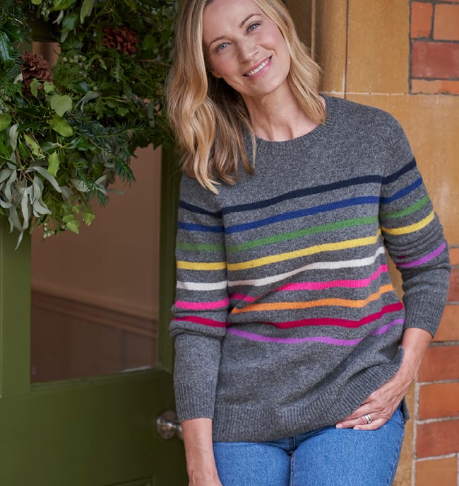 Multi Stripe Lambswool Sweater