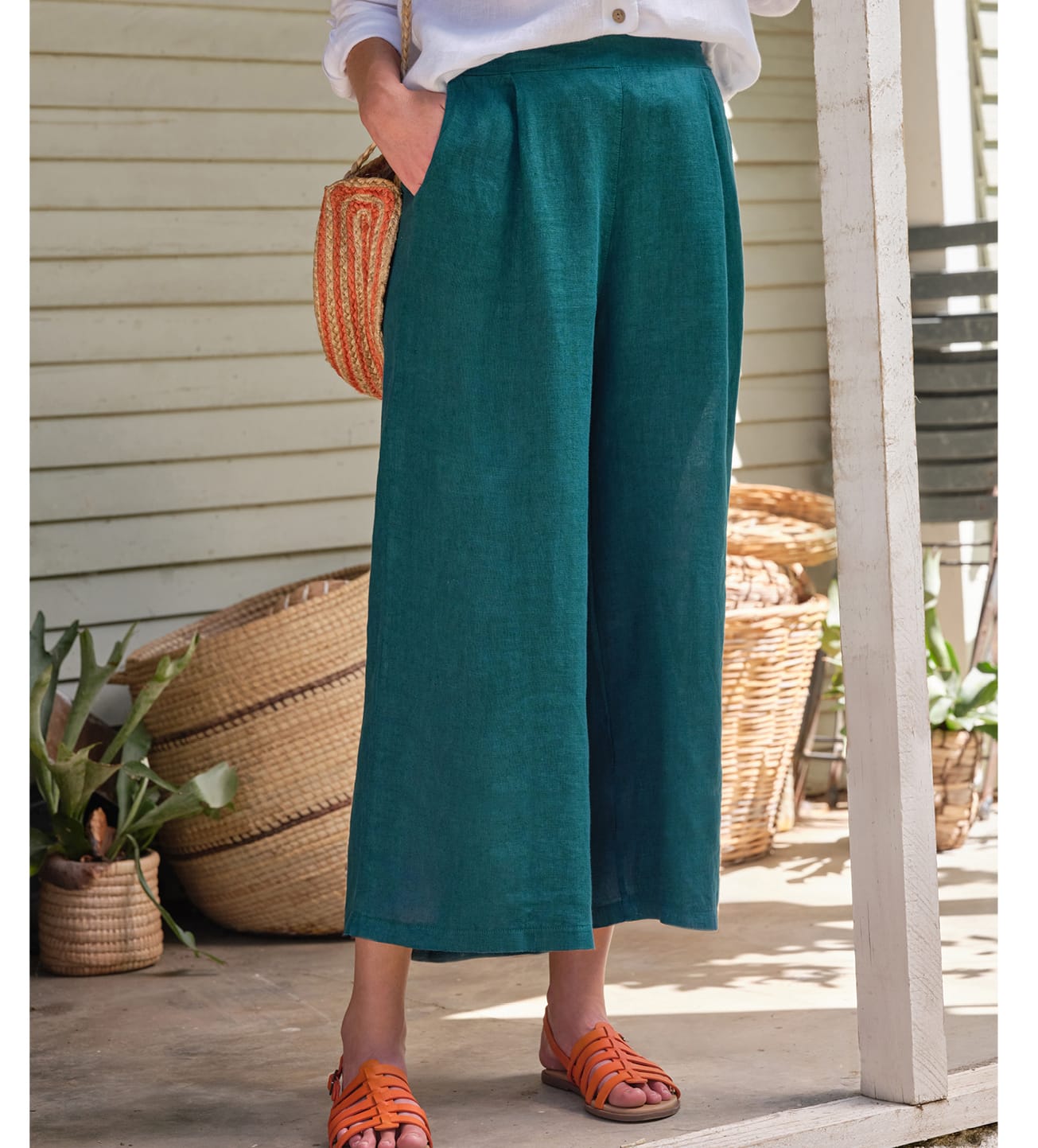 Linen Flat Front Culottes