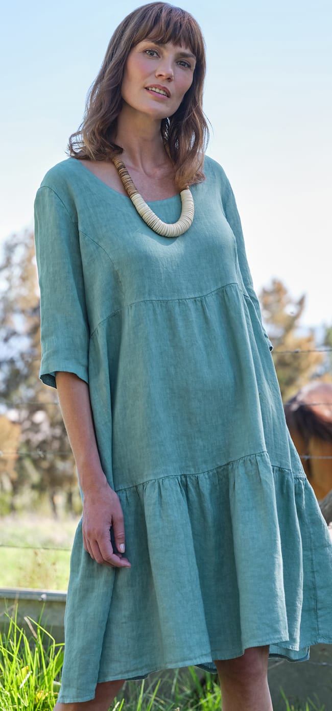 Linen Tiered Dress