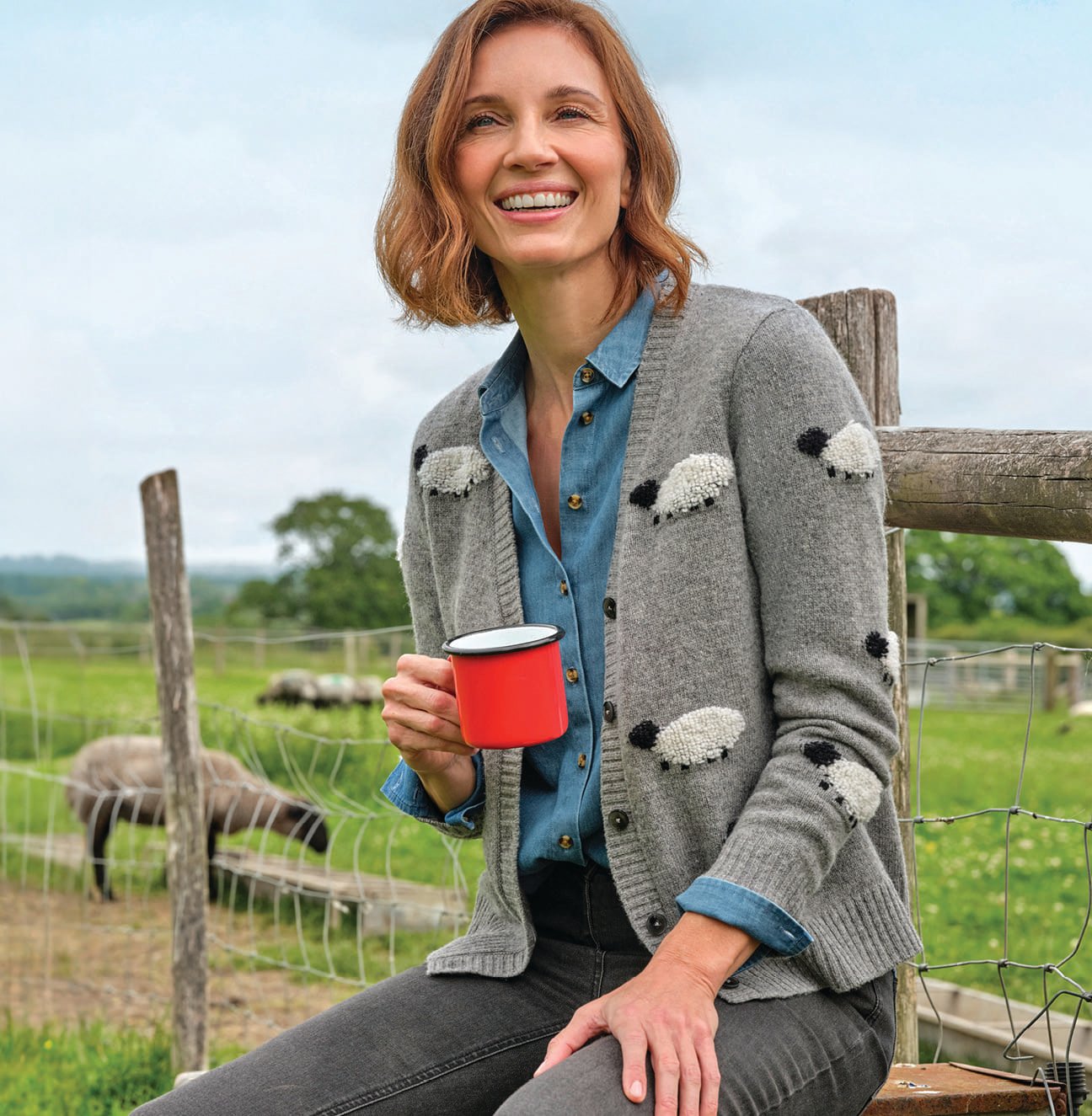 Bouclé Sheep Cardigan