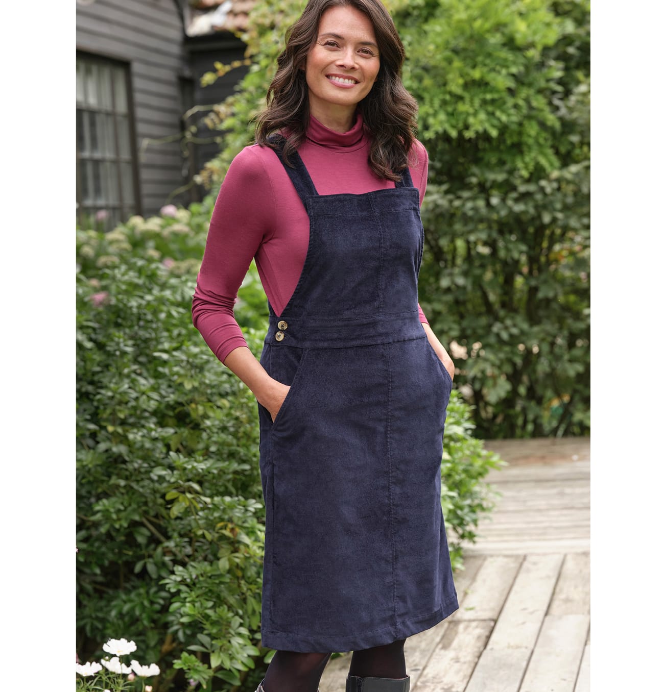 Cord Pinafore Dress