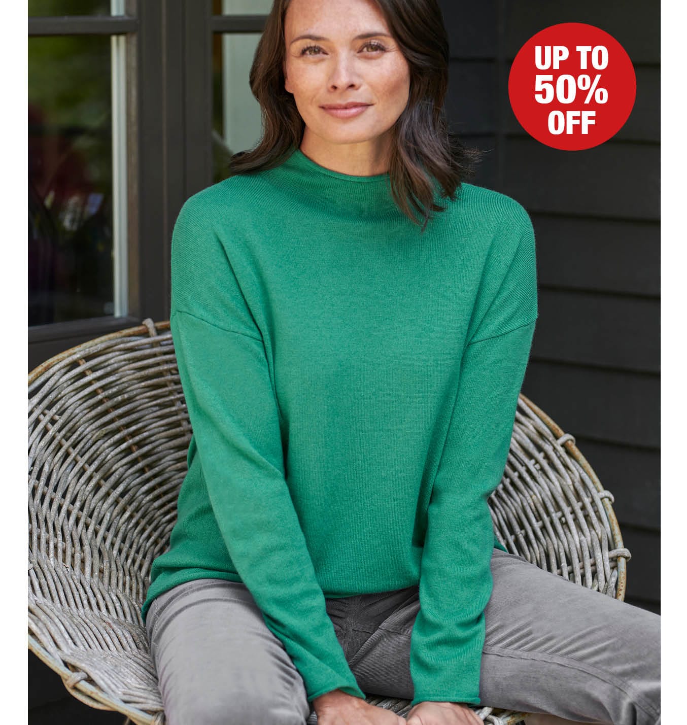 Cashmere Merino Mock Neck Sweater