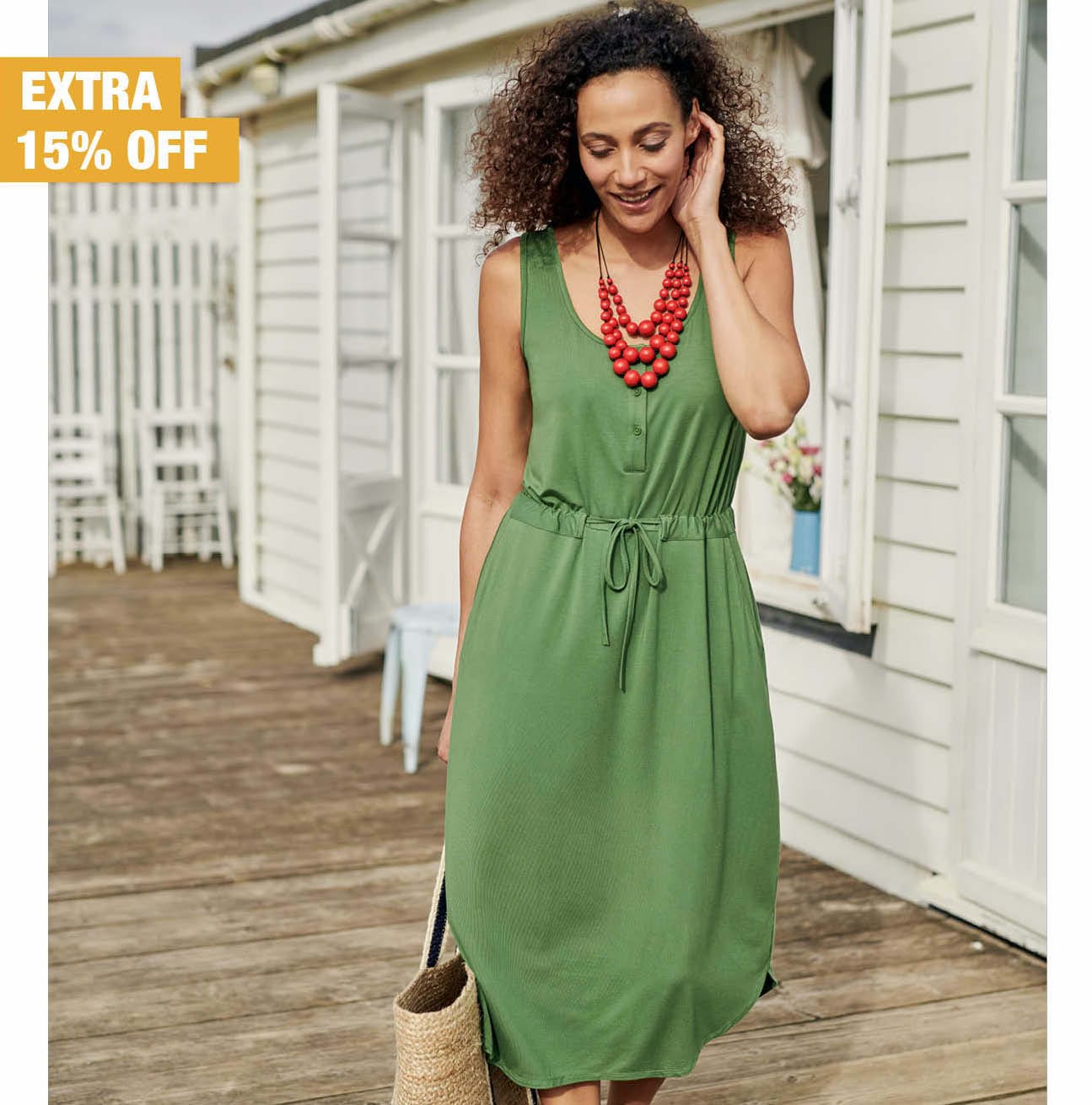 Easy Button Front Dress