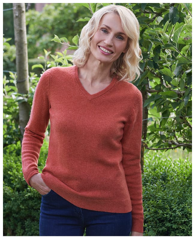 Womens Lambswool V Neck Jumper