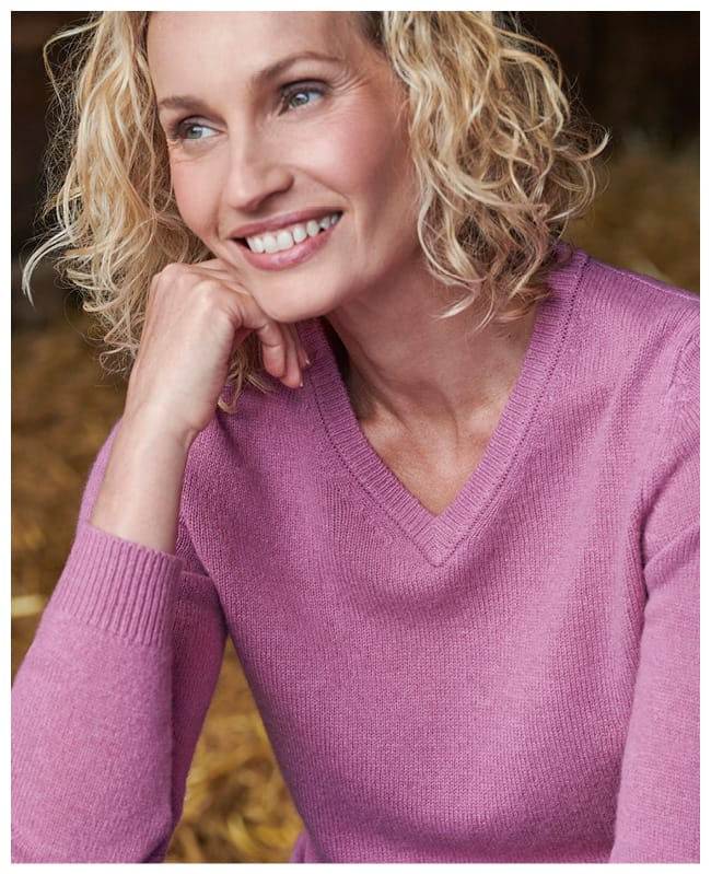 Womens Lambswool V Neck Jumper