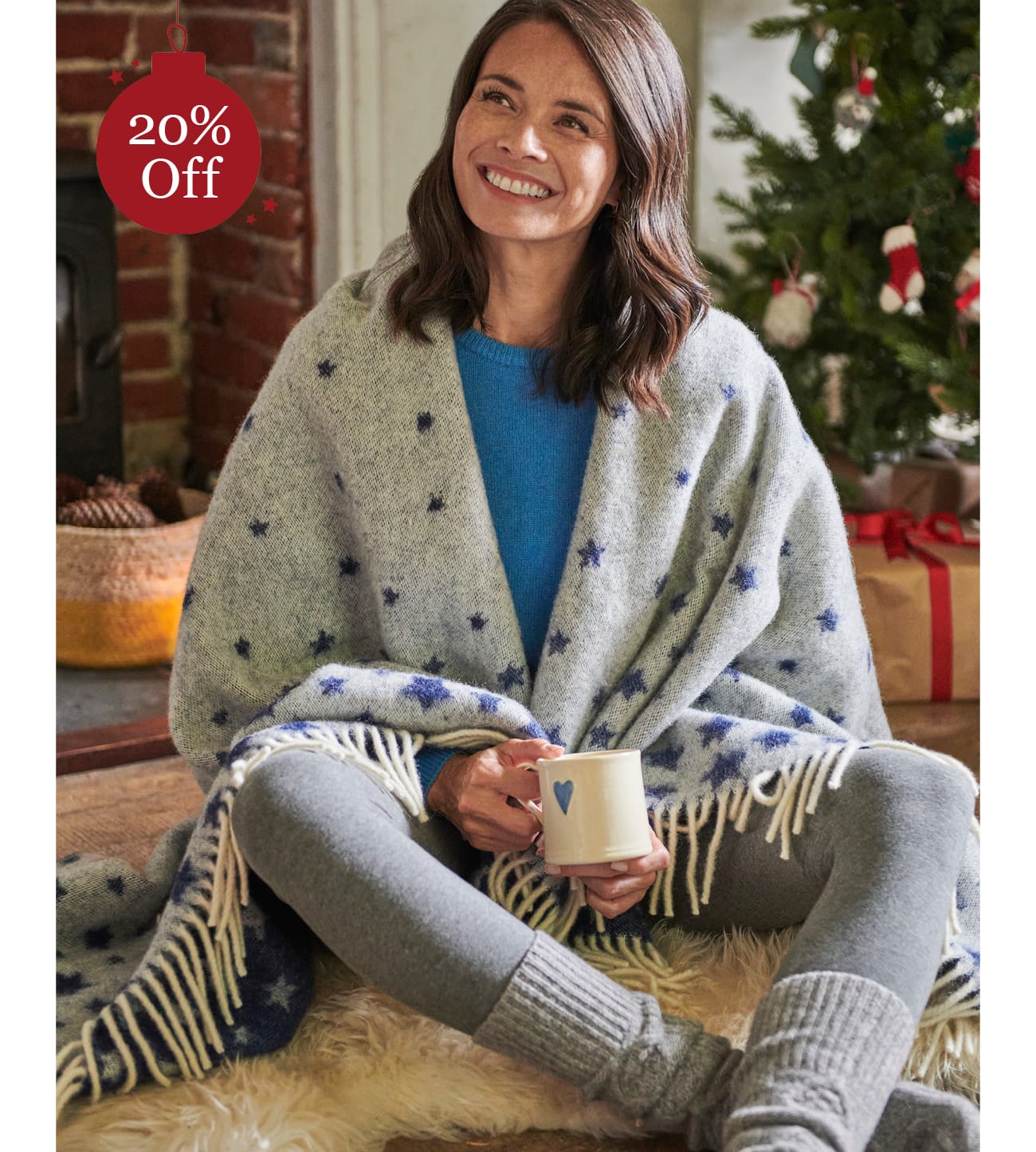 Pure Wool Reversible Star Throw