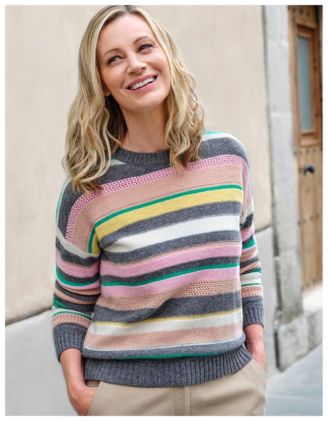 Textured Multi Stripe Sweater