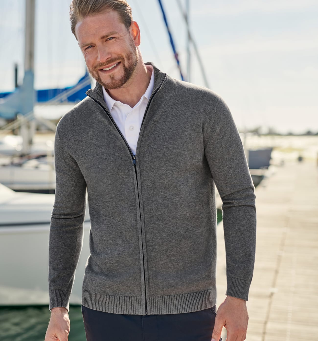 Organic Cotton Cashmere Zip Through Cardigan