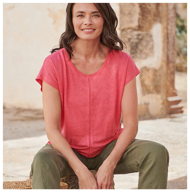 Linen Jersey Insert T-Shirt