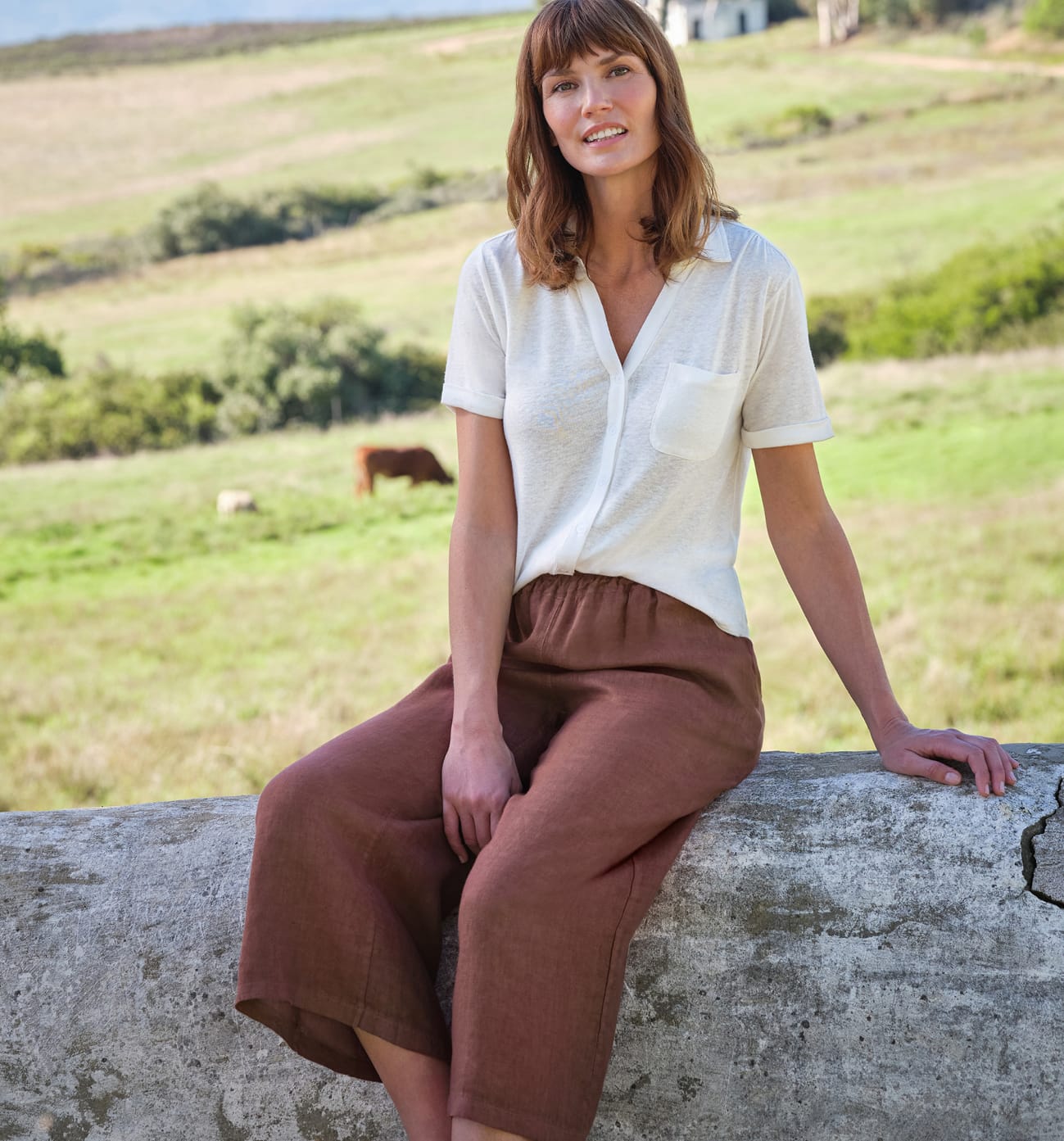 Elasticated Waist Linen Culottes