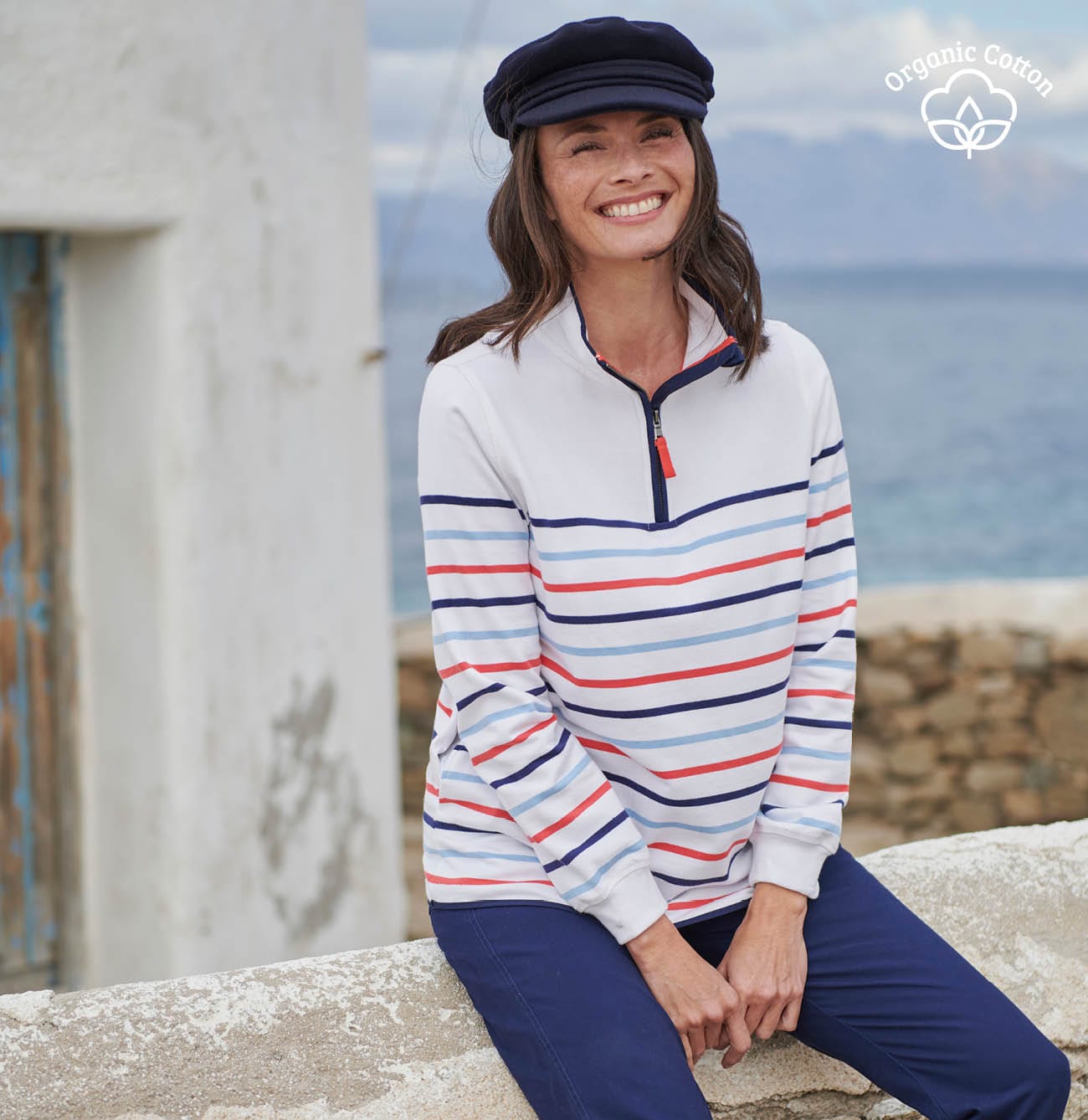 Organic Cotton Half Zip Sweatshirt