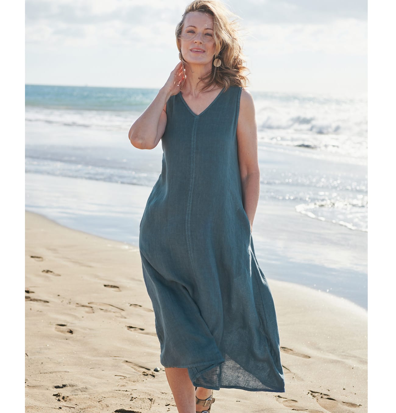 Simple Linen Pinafore Dress